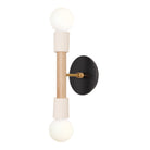 Bailey Sconce shown in Maple and Heirloom Brass with a Black Stained Wood Canopy
