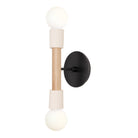 Bailey Sconce shown in Maple and Matte Black with a Black Stained Wood Canopy