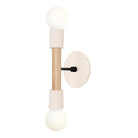 Bailey Sconce shown in Maple and Matte Black with a Bone Ceramic Canopy