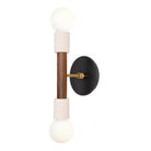 Bailey Sconce shown in Walnut and Heirloom Brass with a Black Stained Wood Canopy