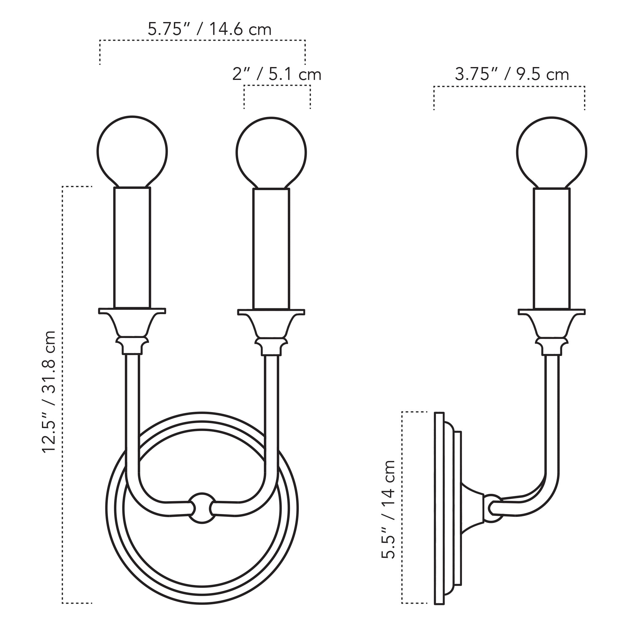 A Technical Drawing Of The Bijou Double Candle