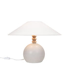 Blanchet Table Lamp shown in Cloud Concrete with Maple