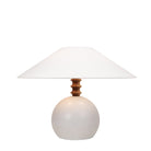 Blanchet Table Lamp shown in Cloud Concrete with Walnut