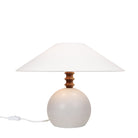 Blanchet Table Lamp shown in Cloud Concrete with Walnut