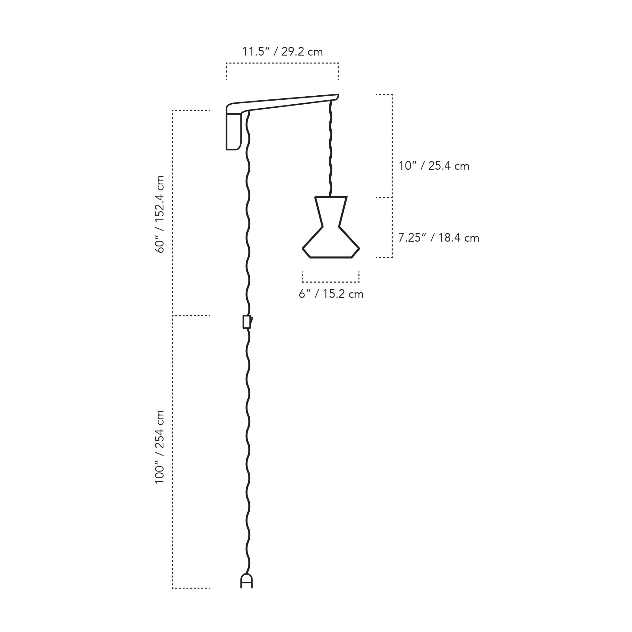 A Technical Drawing Of The Bobbie Swing Wall Light