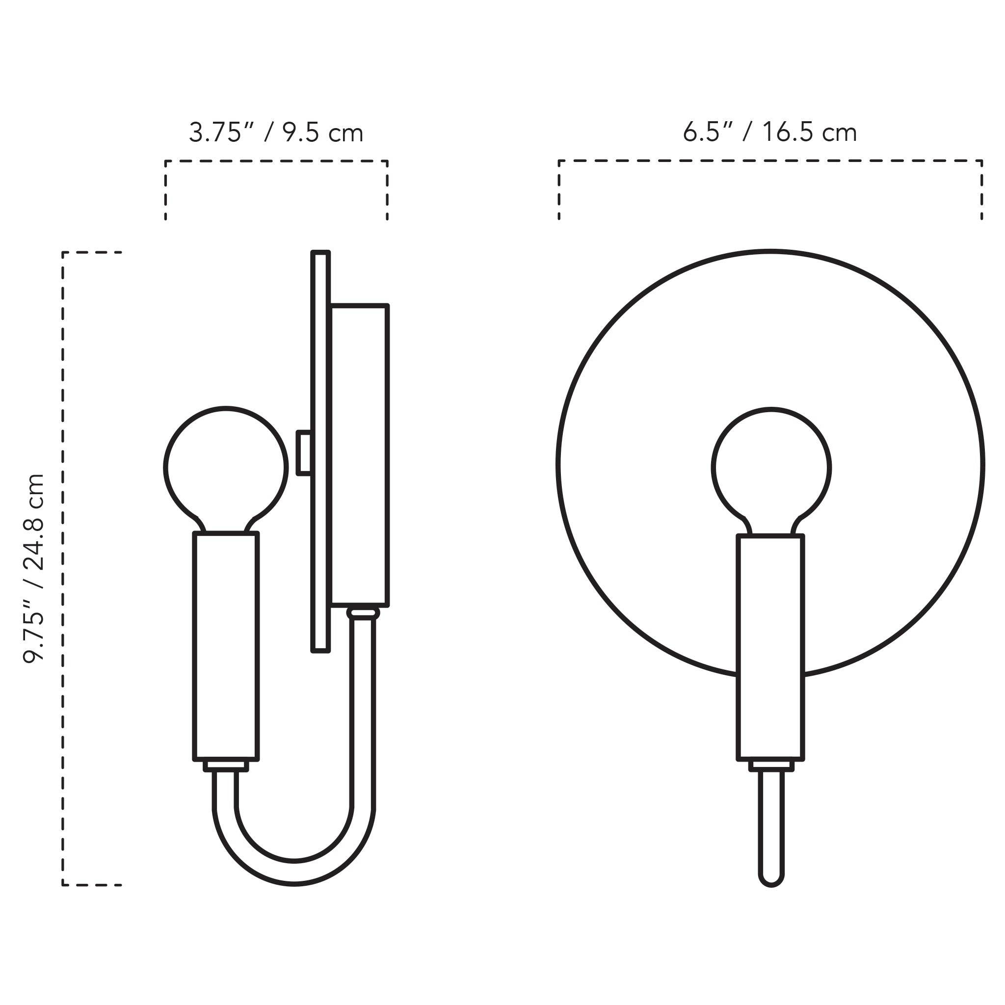 A Technical Drawing Of The Edith Ada Wall Sconce
