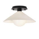 Elvia Surface shown in Matte Black with a Black Stained Wood canopy