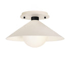 Elvia Surface shown in Matte Black with a Bone Ceramic canopy