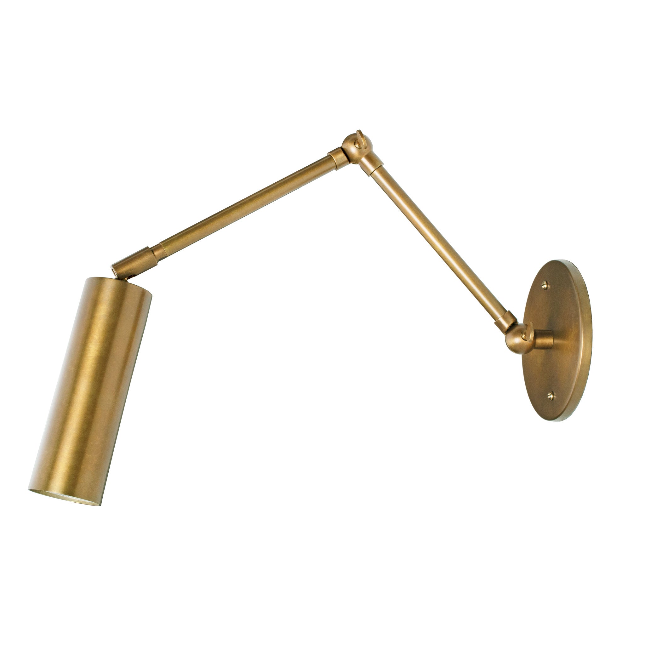 Fjord Spot Double Articulated Sconce shown in Heirloom Brass