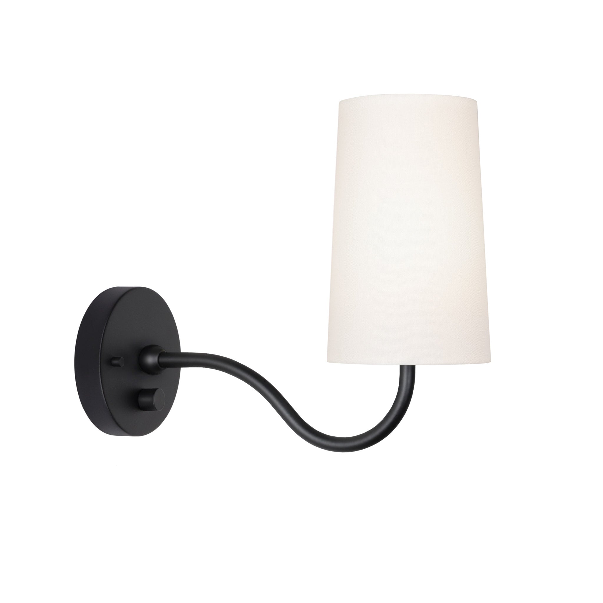 Genevieve Sconce shown in Matte Black with a Dimmer Switch