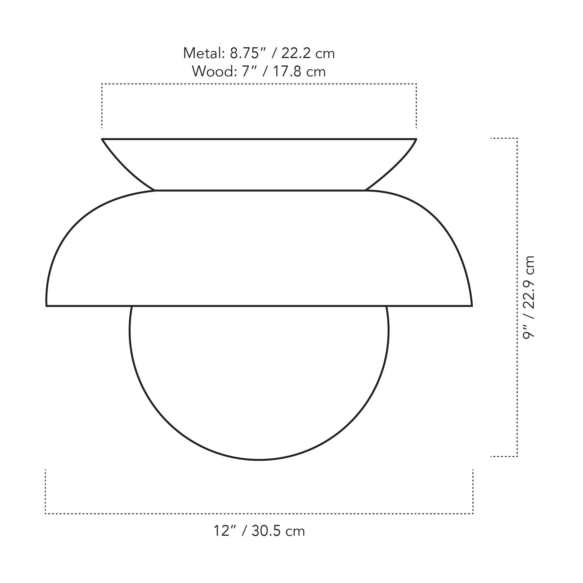 A Technical Drawing Of The Glass Lexi Large With 8" Globe