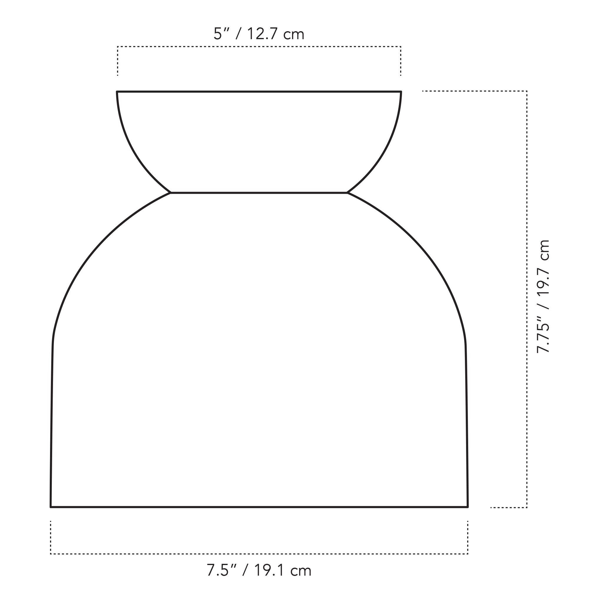 A Technical Drawing Of The Glass Amélie Surface With 8" Globe