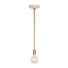 Grace Rod Pendant shown in Brass with a Gloss White Ceramic canopy