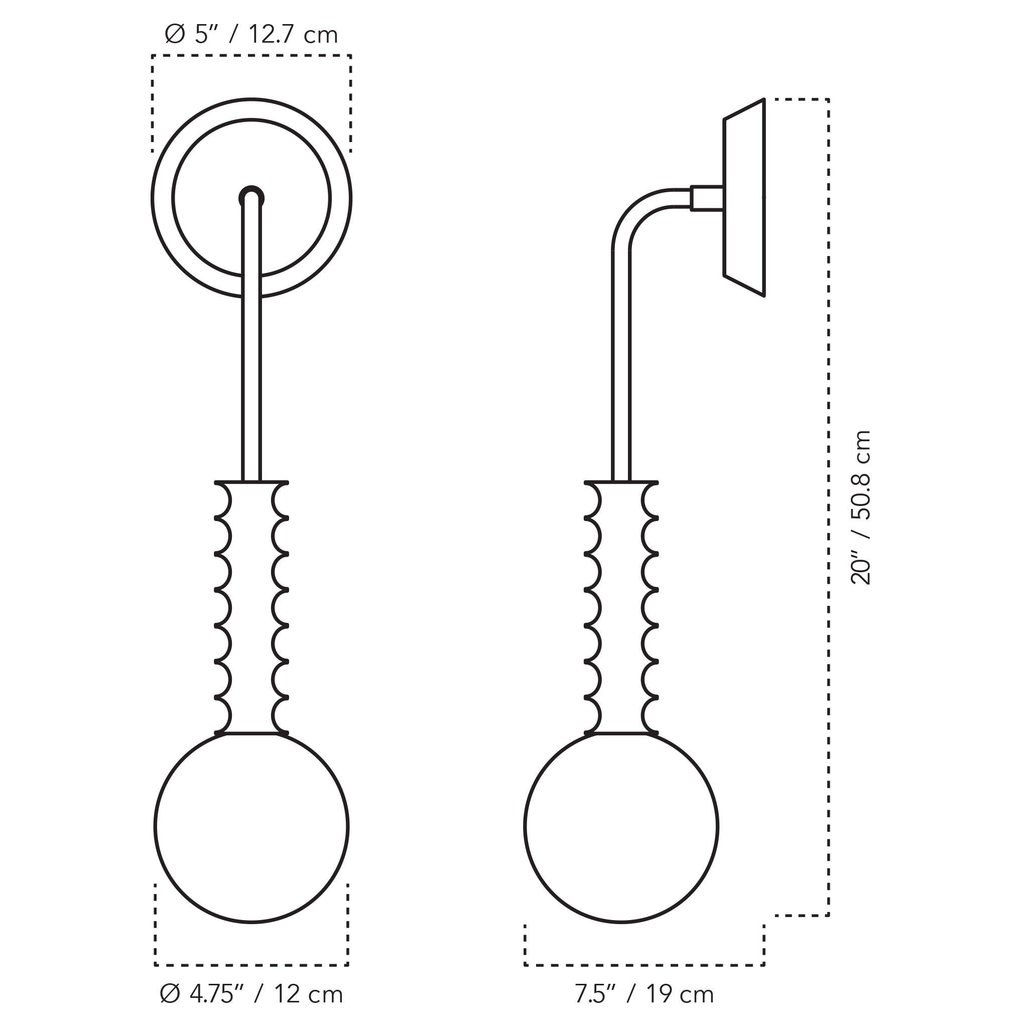 A Technical Drawing Of The Joslyn Wall Sconce