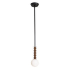 Joslyn Pendant shown in Walnut with Matte Black and a Black Stained canopy