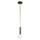 Joslyn Pendant shown in Walnut with Brass and a Black Stained canopy