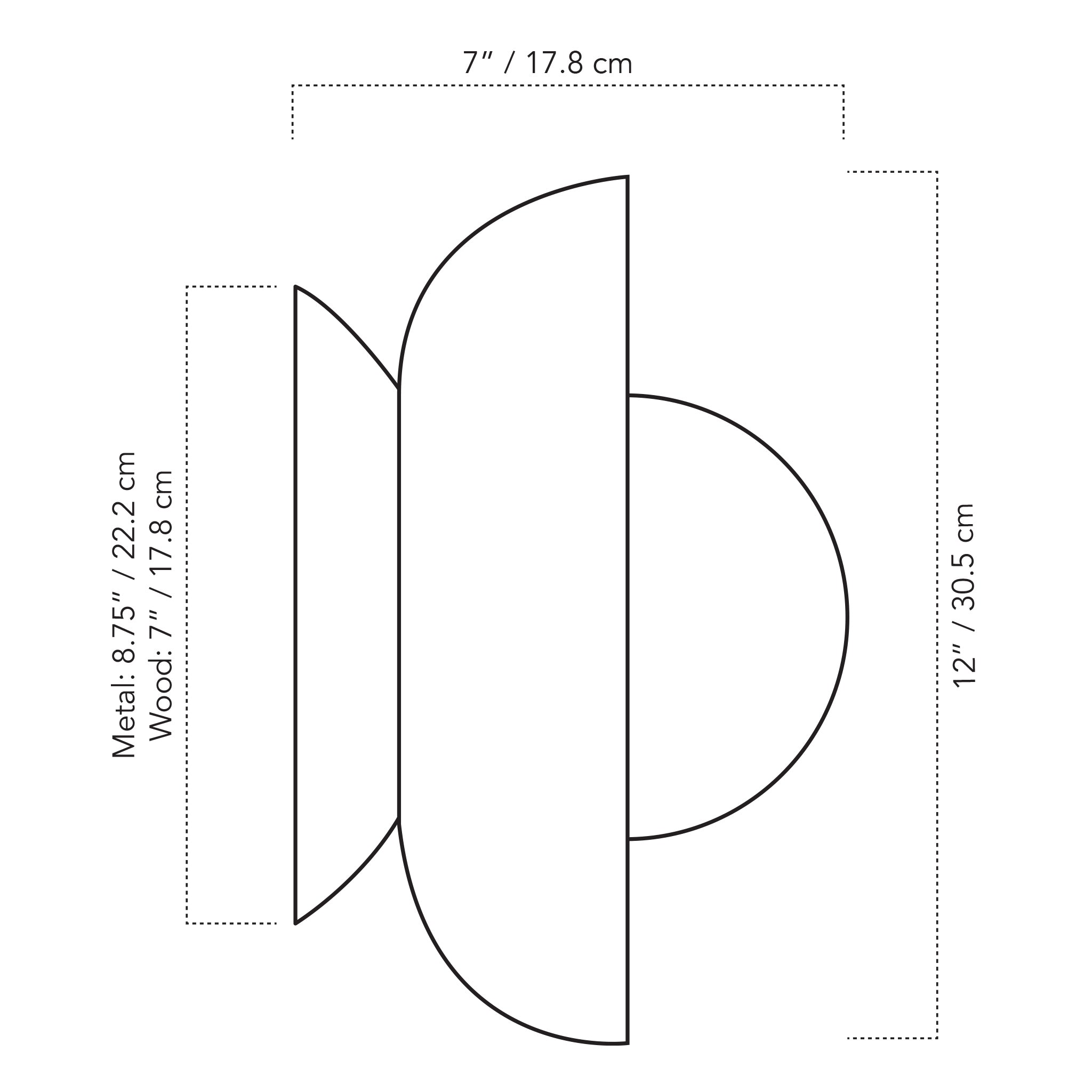 A Technical Drawing Of The Lexi Large Wall And Ceiling Light With 6" Globe