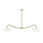 Marie Double Pendant shown in White with Heirloom Brass