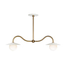Marie Petite Double Pendant shown in White with Heirloom Brass
