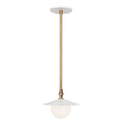 Marie Petite Pendant shown in White with Heirloom Brass