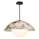 Maru Pendant with a Sumi Shade shown in Matte Black with a Black Stained Wood canopy