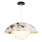 Maru Pendant with a Sumi Shade shown in White with a Black Stained Wood canopy
