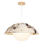 Maru Pendant with a Sumi Shade shown in White with a Maple Wood canopy