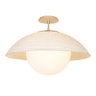 Maru Surface with a Natural shade shown in Brass with a Maple Wood canopy