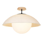 Maru Surface with a Natural shade shown in Matte Black with a Maple Wood canopy
