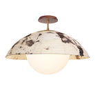 Maru Surface with a Sumi Shade shown in Heirloom Brass with a Walnut Wood canopy