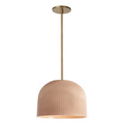 Morgan Pendant shown in Gloss Dusty Rose Glaze and Heirloom Brass