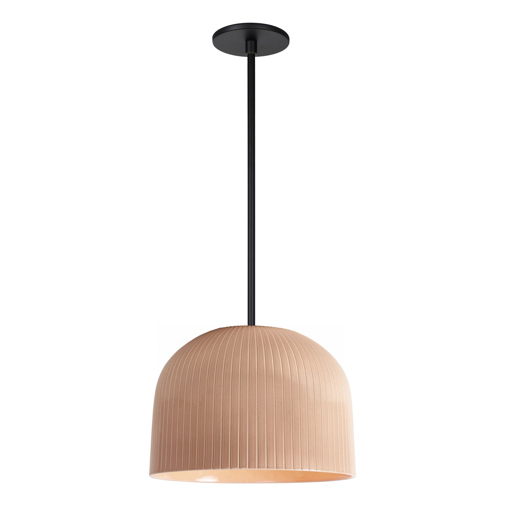 Morgan Pendant shown in Gloss Dusty Rose Glaze and Matte Black