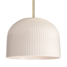 Morgan Pendant shown in Gloss White Glaze and Brass