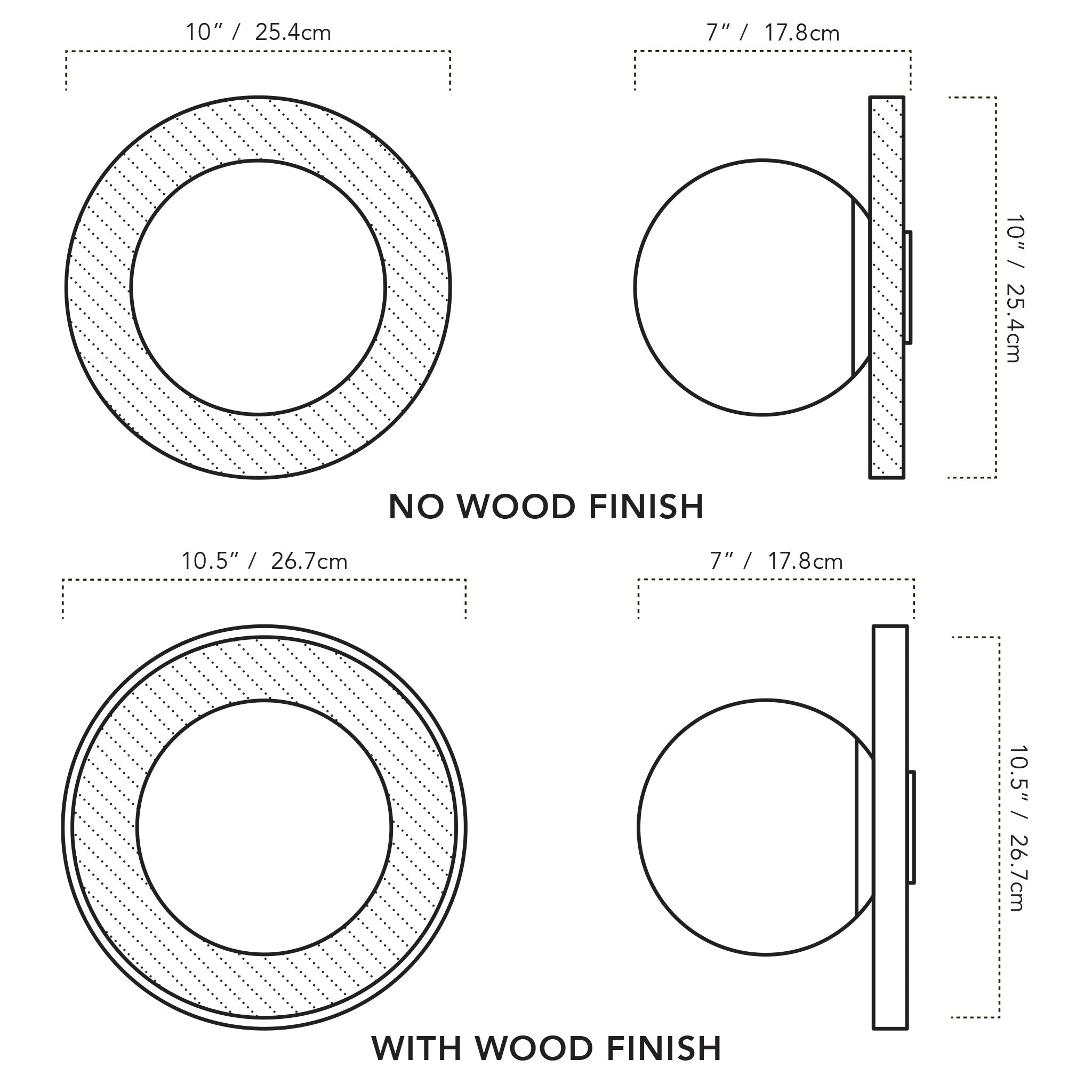 A Technical Drawing Of The Otti Light Fixture With 10" Canopy