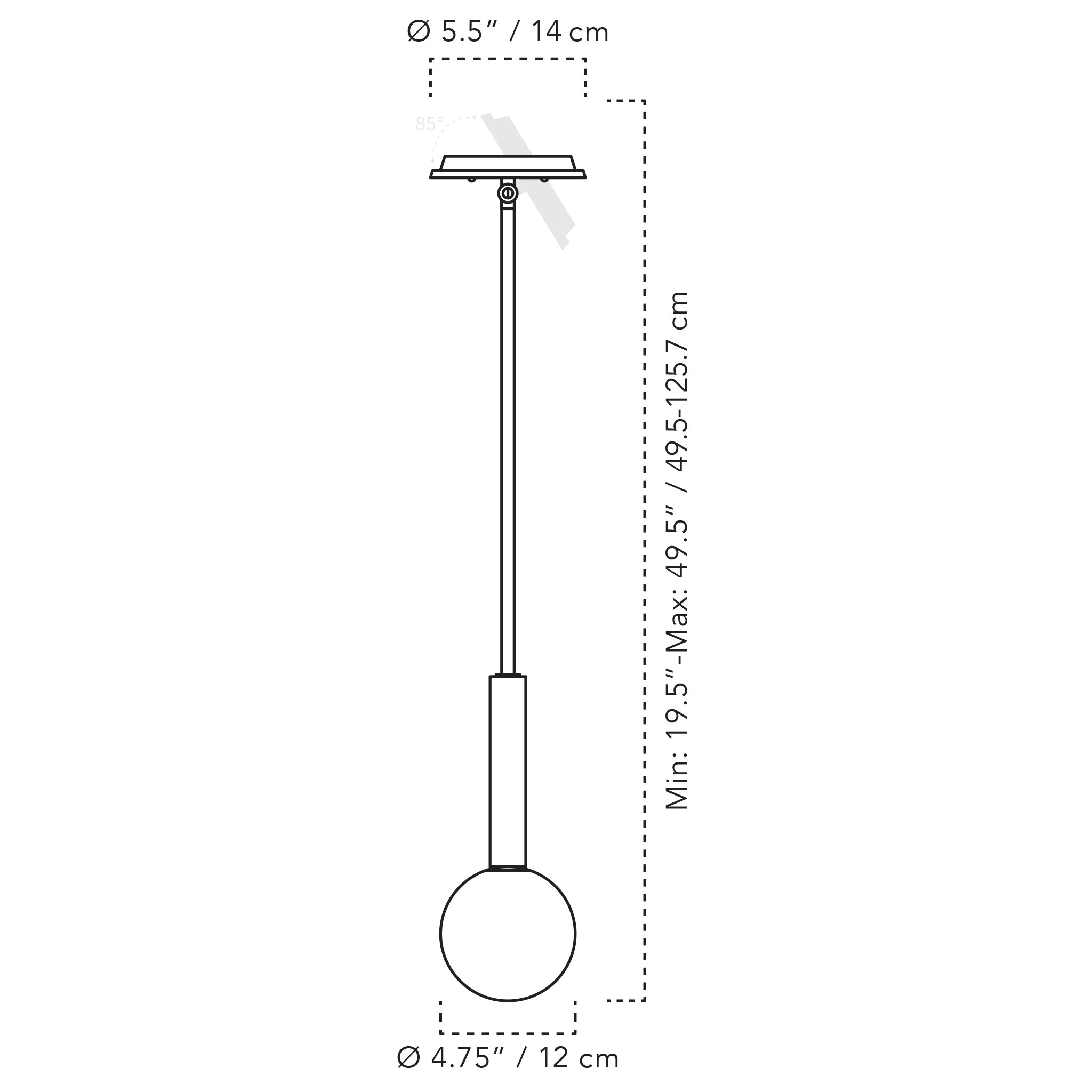 A Technical Drawing Of The Parker Pendant Vaulted