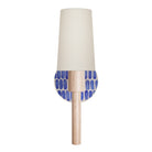 Parker Linen shown in Maple with a Blue Dot Stripe Ceramic