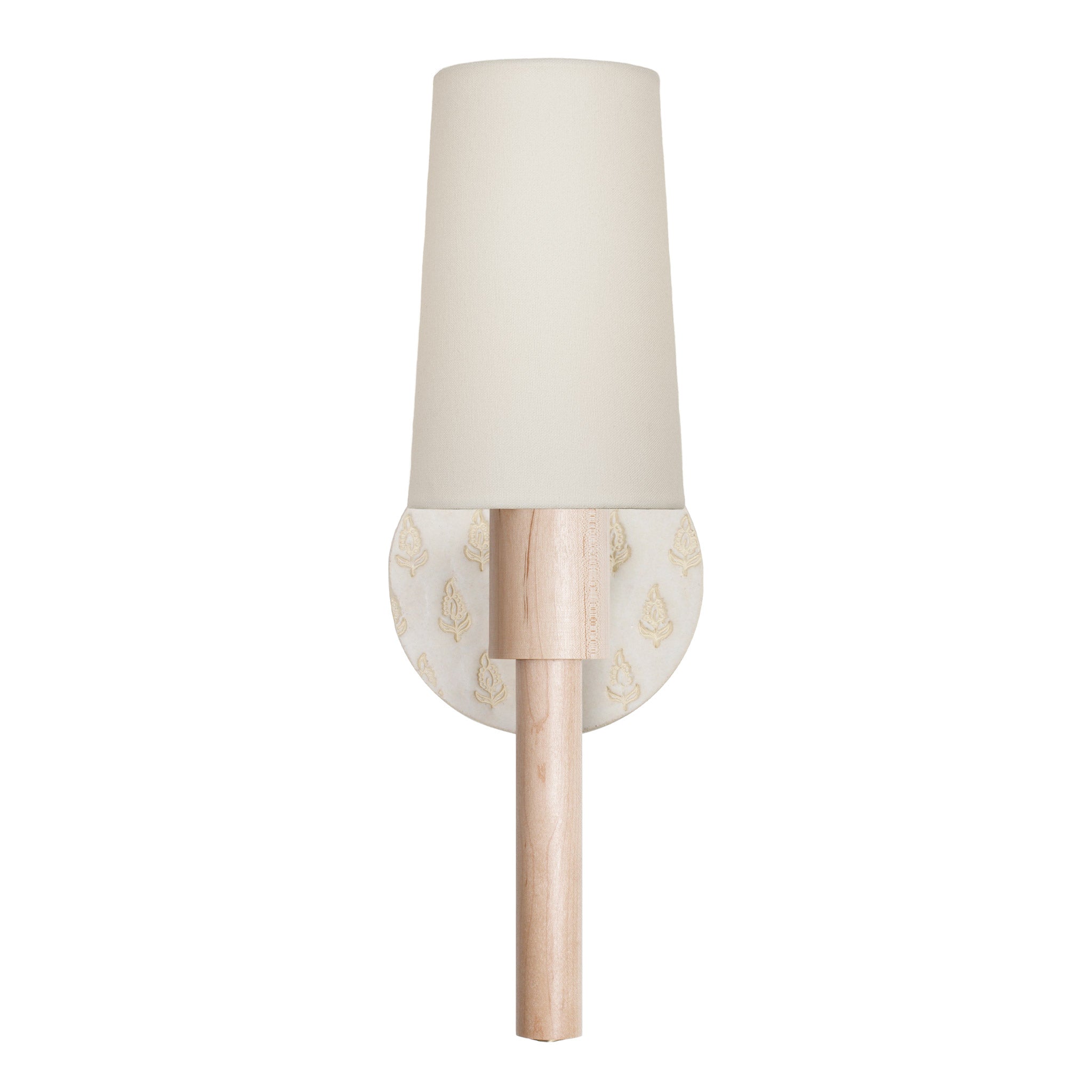Parker Linen shown in Maple with a Natural White and Cream Floral Ceramic