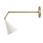 Petra Articulated shown in White and Brass with a 12" arm
