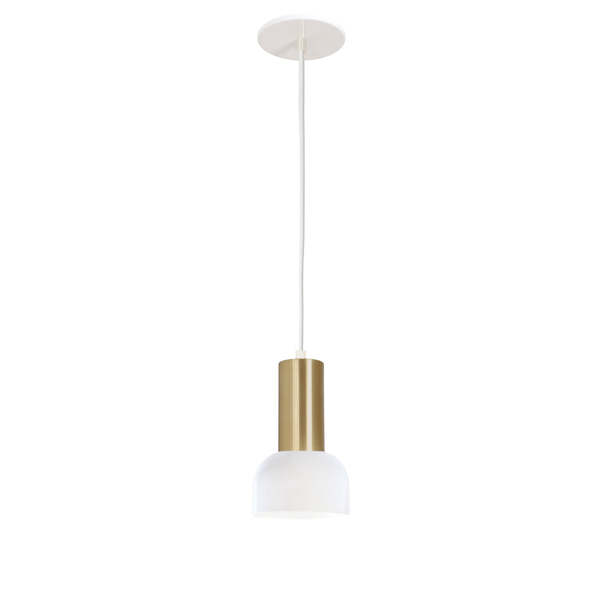 Scout Cord Pendant shown in White with Brass and White Cloth cord