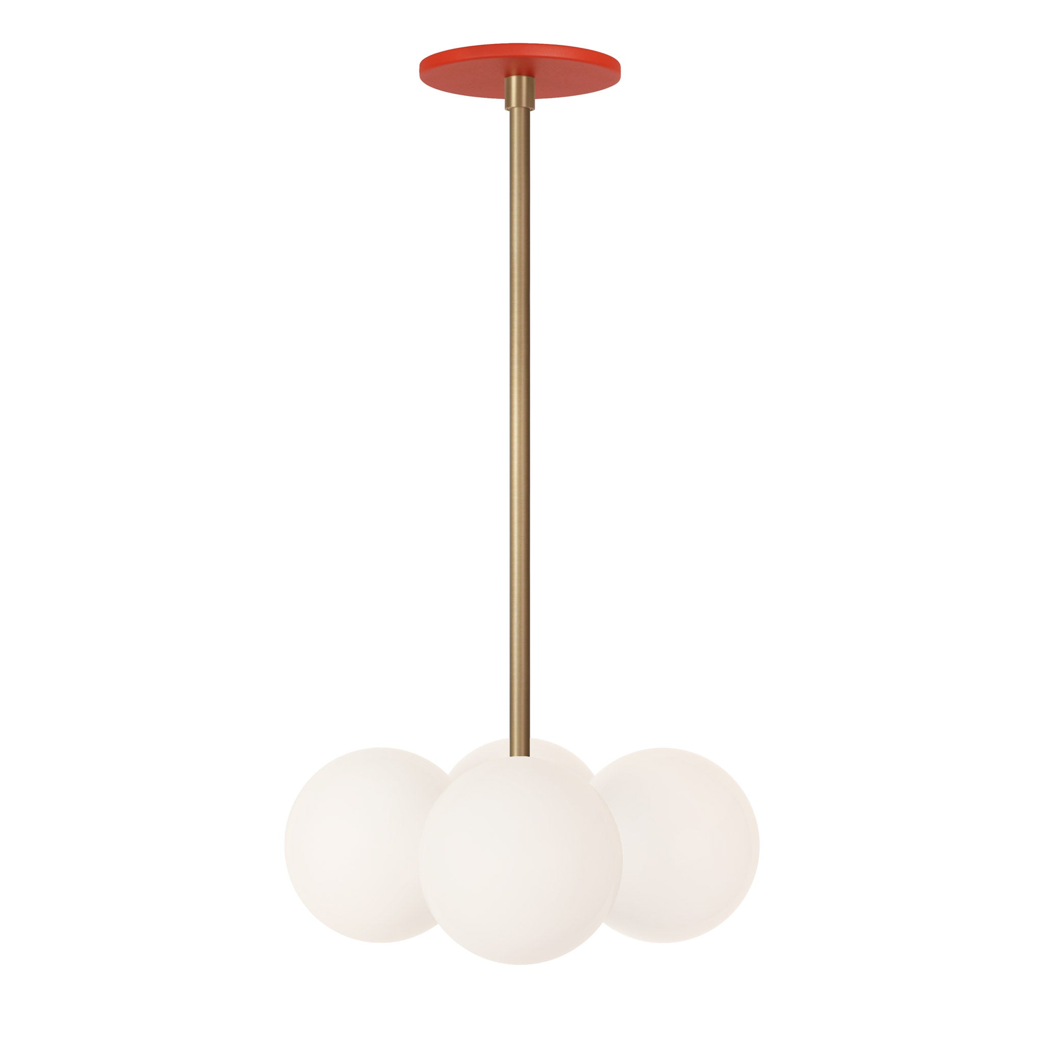 Selene Compass shown in Heirloom Brass with a Persimmon Canopy