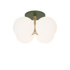 Selene Compass Surface shown in Brass with a Secret Garden Green Canopy