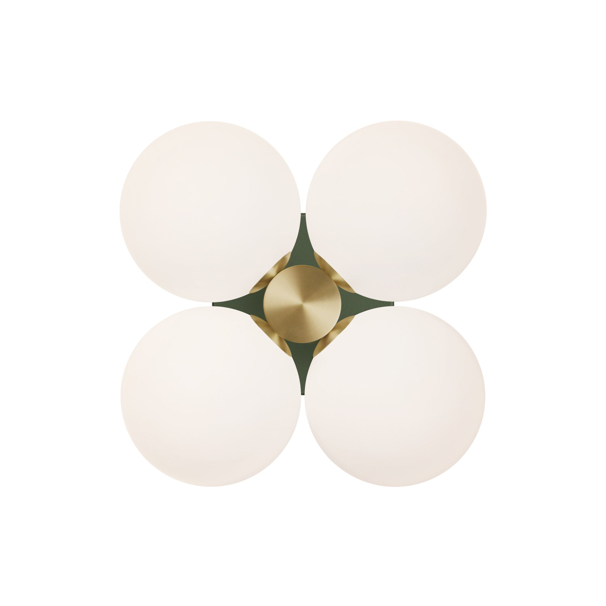 Selene Compass Surface shown in Brass with a Secret Garden Green Canopy