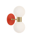 Selene Double shown in Brass with a Persimmon Canopy