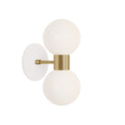 Selene Double shown in Brass with a White Canopy