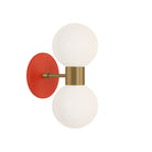 Selene Double shown in Heirloom Brass with a Persimmon Canopy