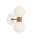 Selene Double shown in Heirloom Brass with a White Canopy