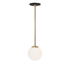 Selene 6" Pendant shown in Brass with a Matte Black Canopy