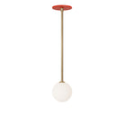 Selene Pendant shown in Brass with a Persimmon Canopy