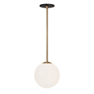 Selene 8" Pendant shown in Heirloom Brass with a Matte Black Canopy