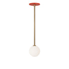 Selene Pendant shown in Heirloom Brass with a Persimmon Canopy